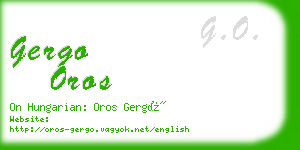 gergo oros business card